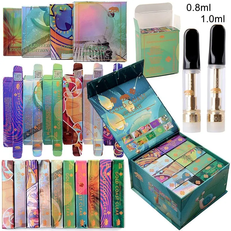 Gcc All Star Edition Atomizer Gold Coast Clear Vape Cartridges E Cigarettes Vaporizer 20 Strains 0.8ml 1.0ml Empty Thick Oil Carts 510 Thread with Packaging