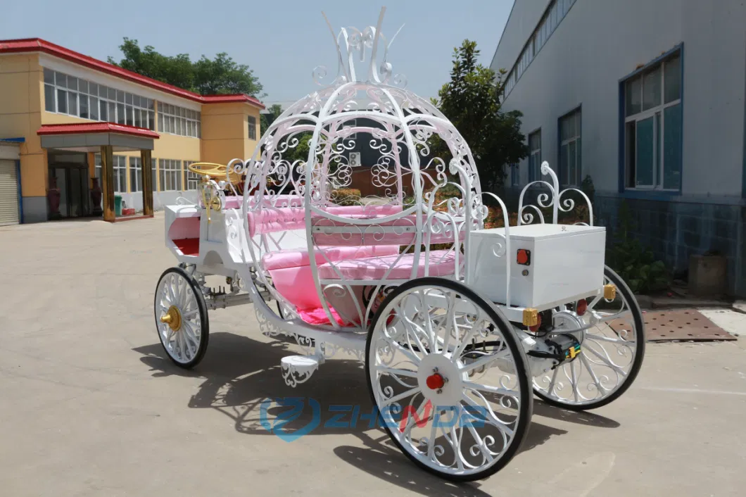 OEM Popular White Electric Cinderella Pumpkin Horse Carriage Wedding Cart for Whole Sale Accept Customized Style