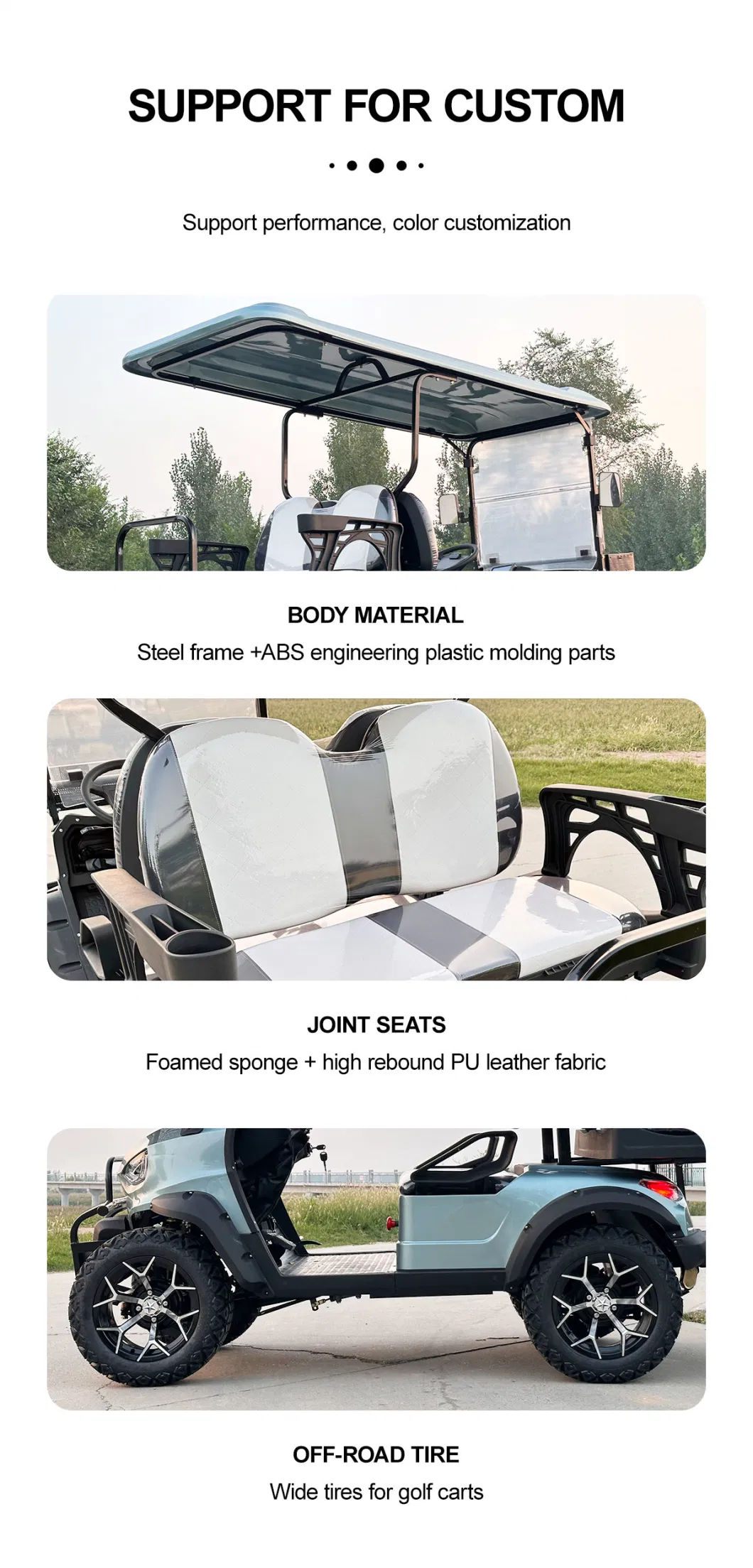 Best Cheap Price 2+2 4 Seaters Cart Dealer off Road Mobility Scooter Club Car Mini Lifted Electric Utility Vehicle Custom Golf Car with Parts for Sale