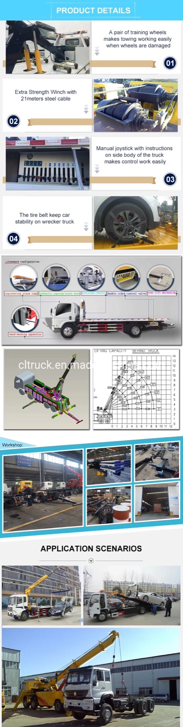 16t 18t 20t Integrate Tow Truck Customized Boomlift Underlife Detachable Towing Vehicle