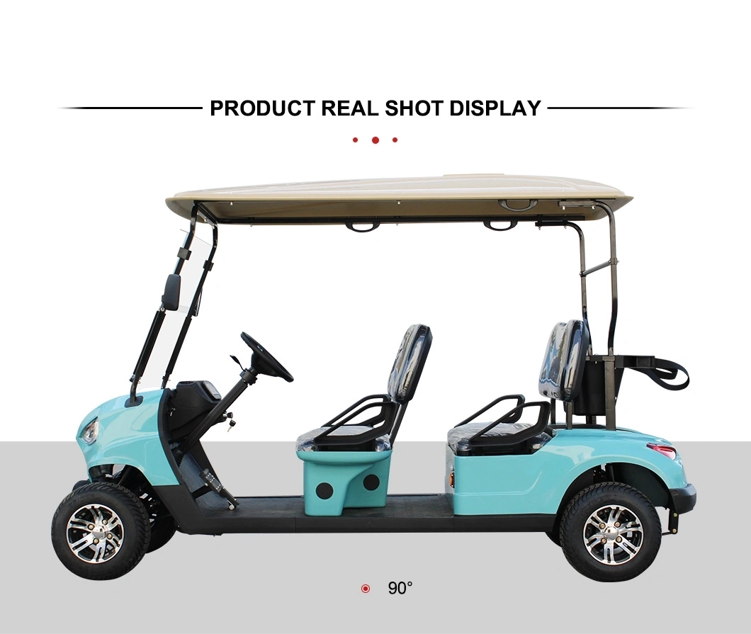 48/60/72V 4/5/7kw Lifted Solar Panels 4+2 Seater off Road Electric Golf Cart