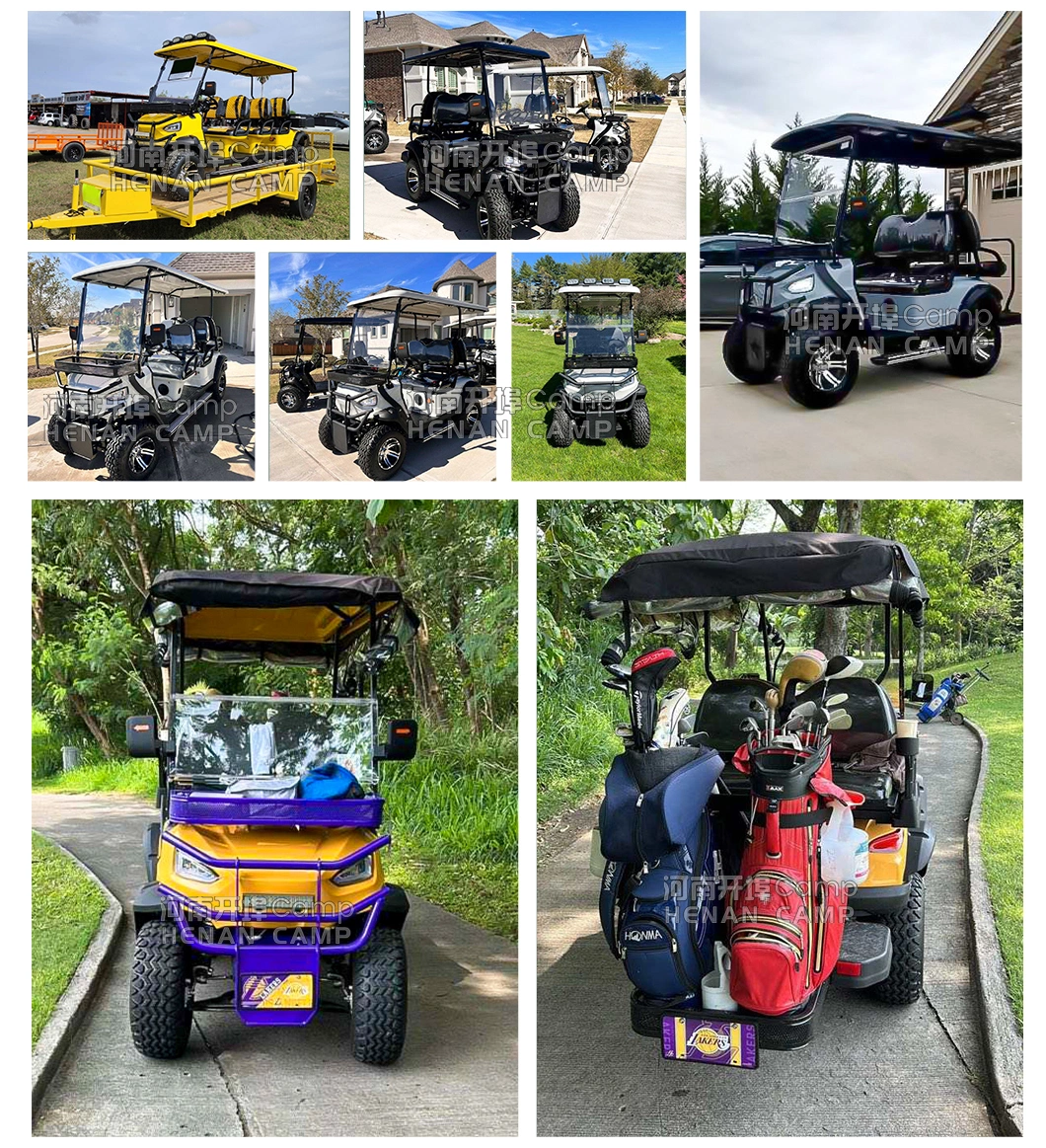 Henan Camp High Performance 72V Electric Lifted Golf Cart Gas 6 Passenger Electric Club Car Golf Cart for Adults