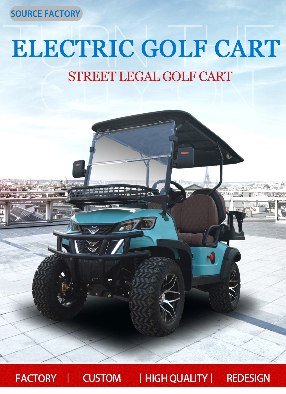 2024 Fastest Evolution Lithium Battery Powered Street Legal Advanced Lsv Low Speed Vehicle Electric Golf Cart for Sale