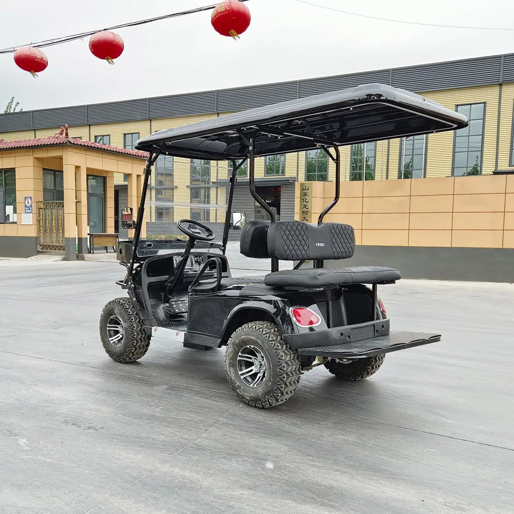 4 Seats Electric Black Golf Cart for Hotel Room Service