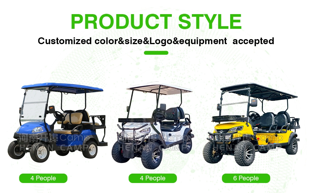 Multifunctional 6 Person Electric Sightseeing Golf Cart Lifted Golf Carts