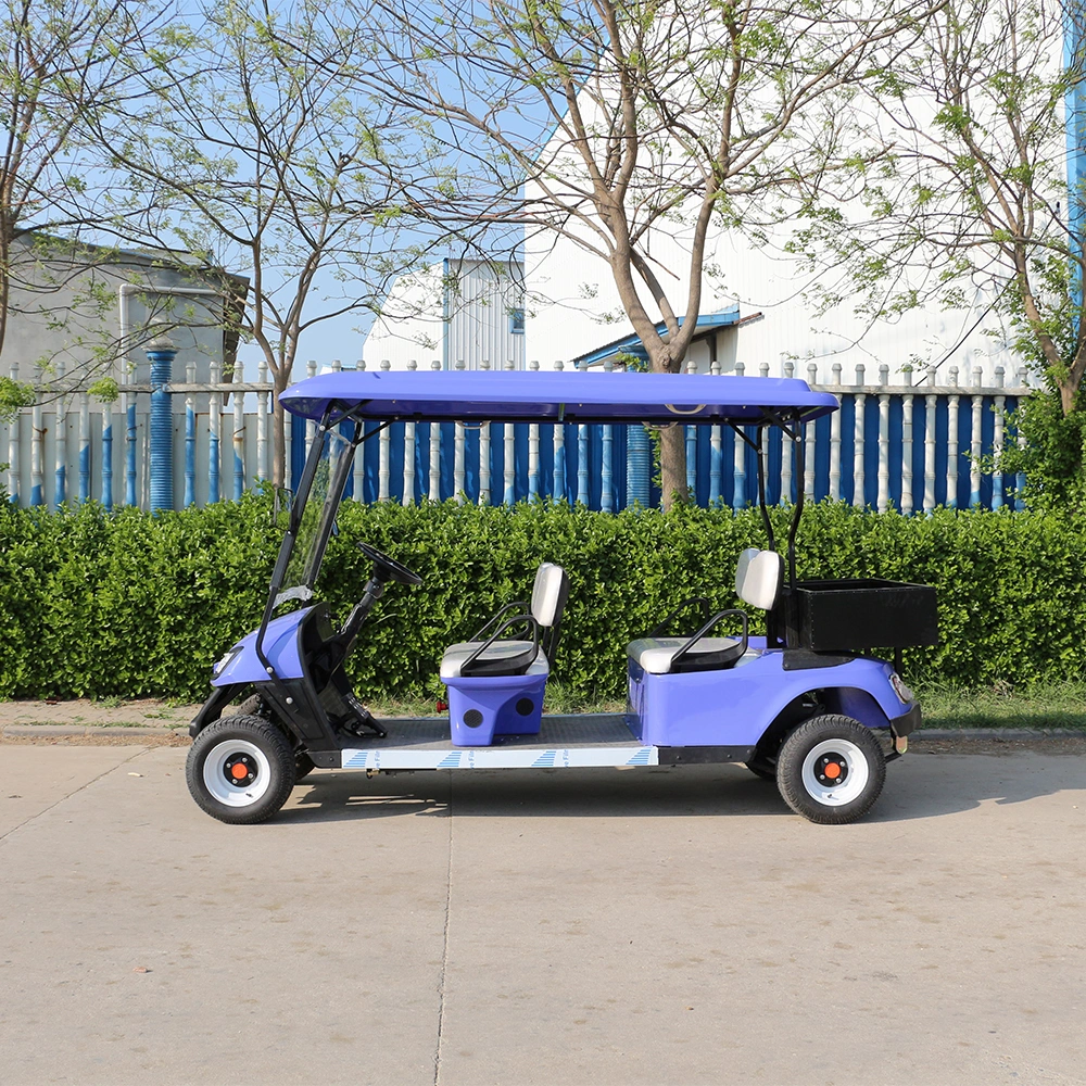 4 Seater Blue Color Electric Golf Sightseeing Car for Malls