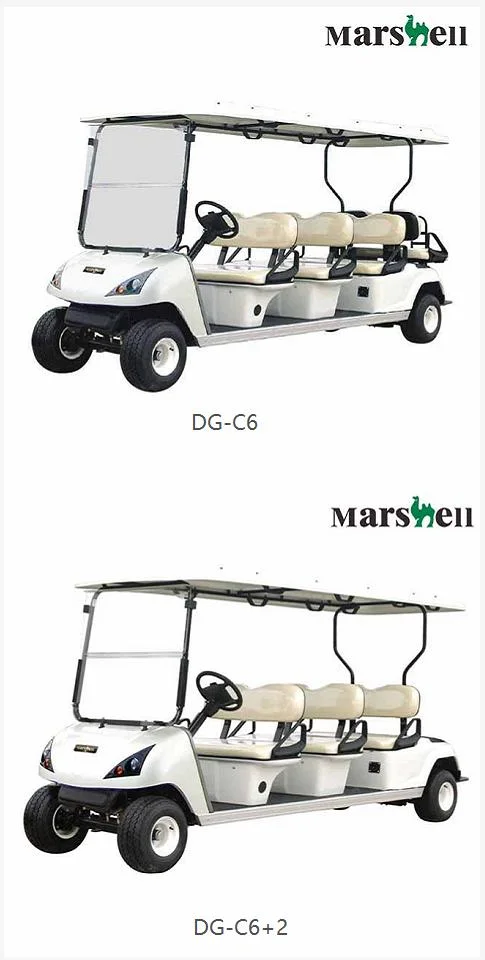 Marshell CE Approved 6 Passenger Four Wheels Golf Buggy off Road Electric Golf Cart (DG-C4+2)