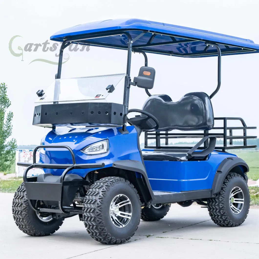 Blue and Black Fully Equipped 2 4 6 8 Electric Golf Car with Head Lights