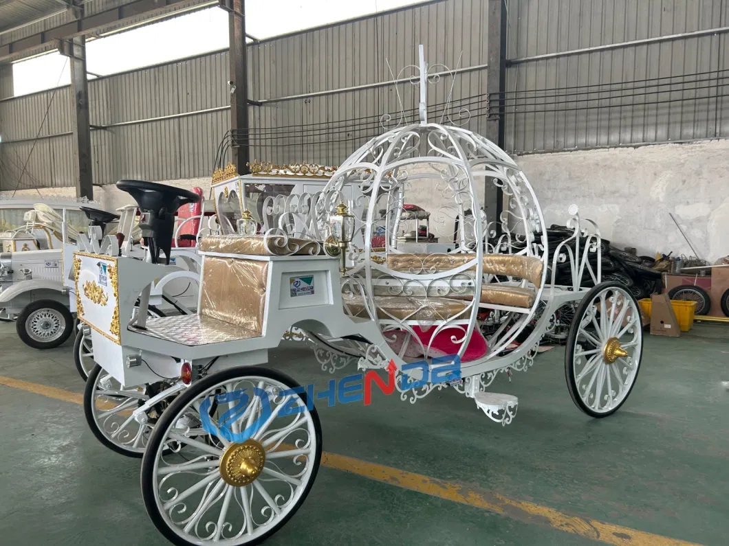 OEM Popular White Electric Cinderella Pumpkin Horse Carriage Wedding Cart for Whole Sale Accept Customized Style