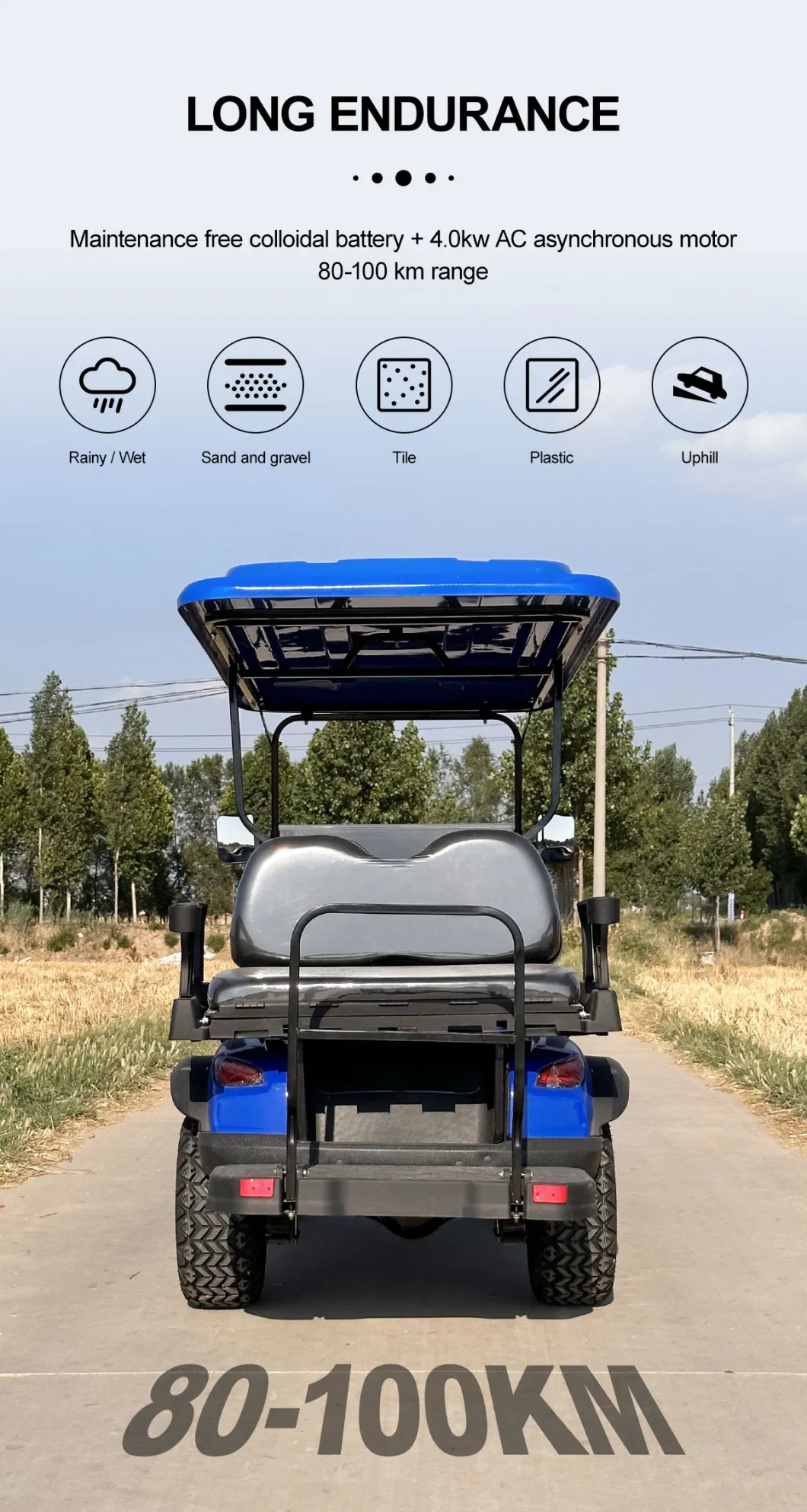 Blue 4 Seat Golf-Cart_Iuuyssssss_1 Carro De Golf Hunting Heavy Duty Electric Modified Golf Cart