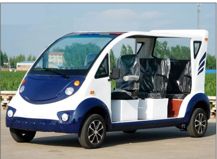 White Electric Golf Cart with CE Certificate Scenic Park Hotel School Hospital Sightseeing Car