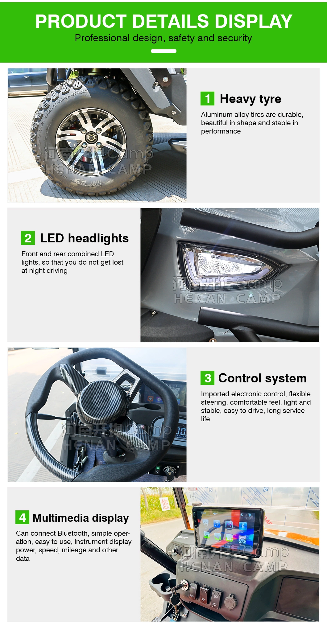 Auto Steering Electric Vehicle Golf Cart