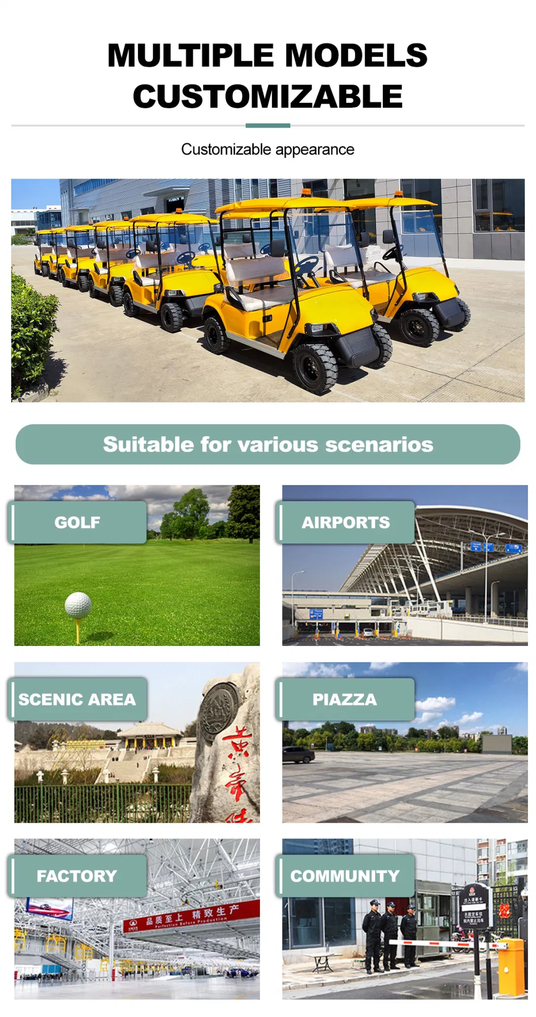 Approved Quality Certification Sightseeing Bus Lsv Street Legal Motorised Performance Golf Carts for Beach Zone All Terrain Coastal Community Hunting