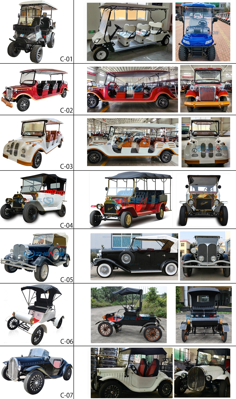 Hot Sale Passenger Cart Support Horsepower and Color Customization Electric Antique Classic Cart CE Approved