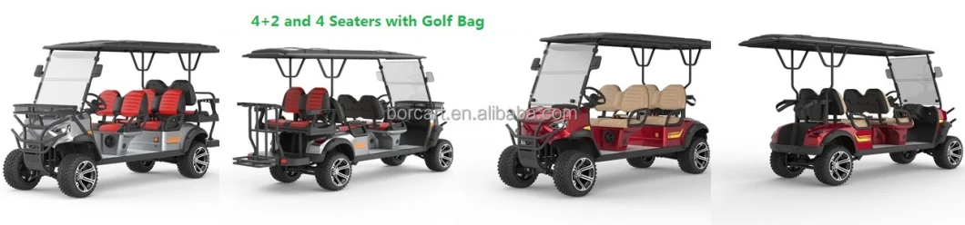 Factory Outlet 6 Person Seat Folding Electric Golf Carts with CE Certificate Custom Electric Golf Carts with Golf Bag Rack