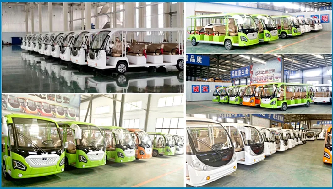 Adult 11 Seater Sightseeing Car Electric Utility Vehicles Open Top Bus