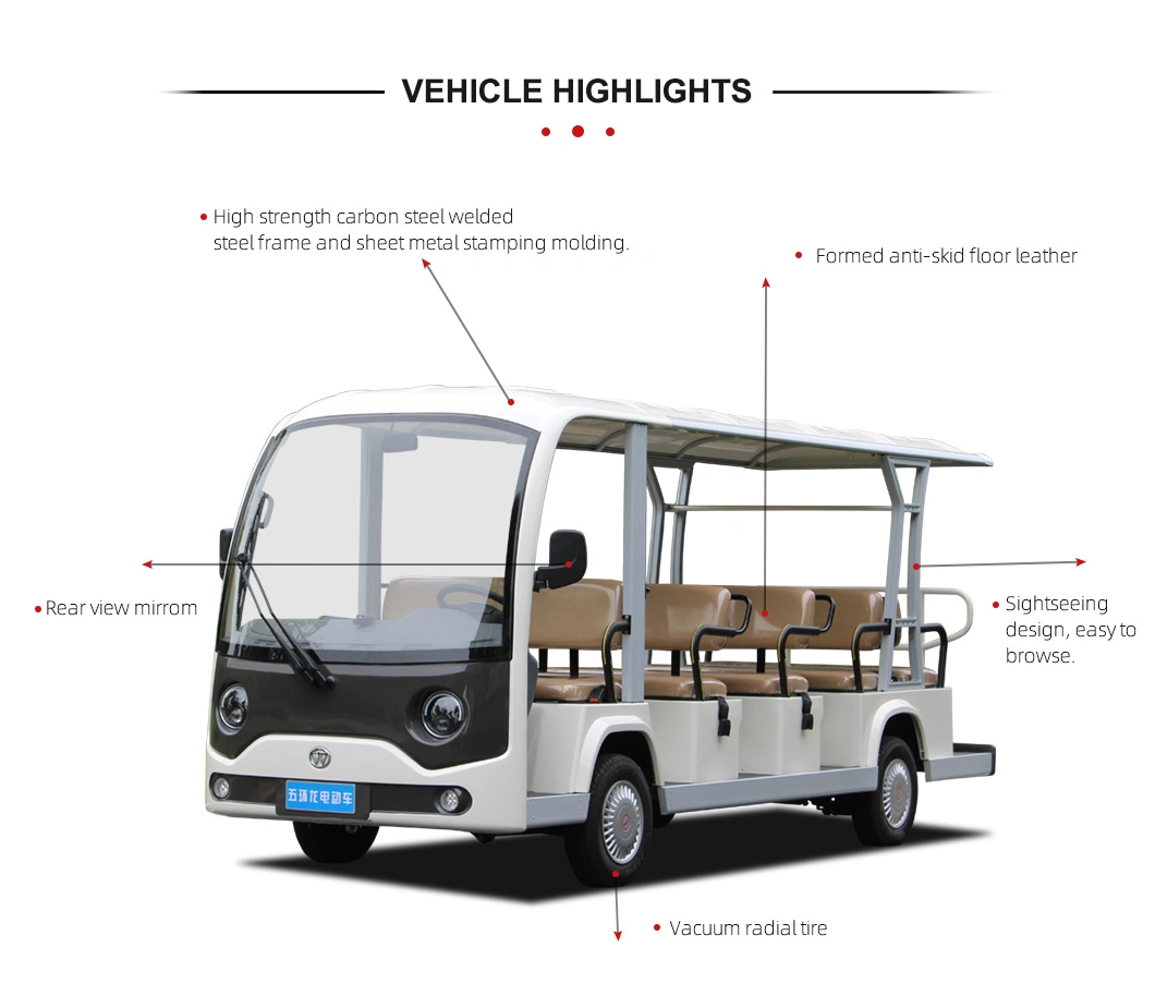 Hotel Blue Wuhuanlong 5180*1510*2050 Jiangsu Small Golf Carts Electric Bus Sightseeing Car OEM