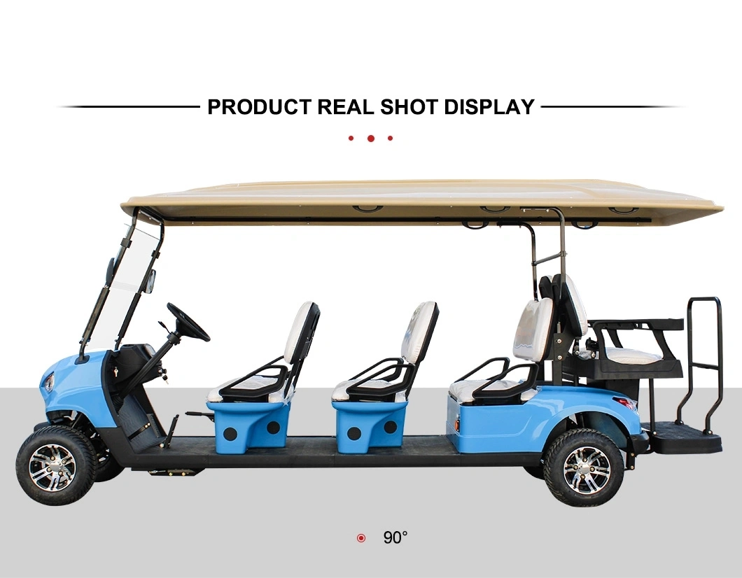 48/60/72V 4/5/7kw Lifted Solar Panels 4+2 Seater off Road Electric Golf Cart