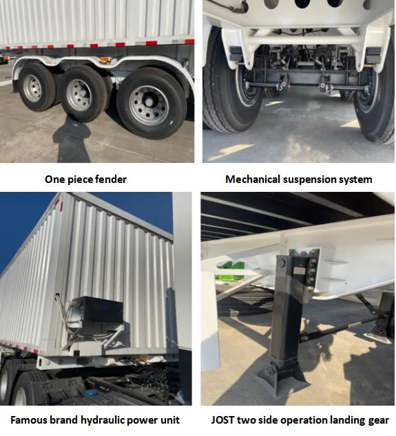 3 Axle Tractor Utility Bulk Large Cargo Heavy Duty Carrier Ships Semi Trailer Fly Wing Cargo Truck