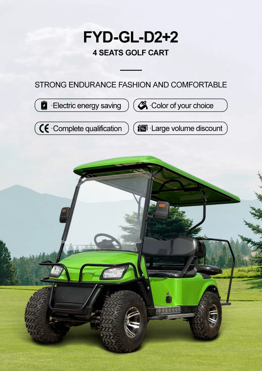 Factory Price Customized Luxury Airport Zone Cart Club Car 2 4 Seater Street Legal Golf Buggy with Lift Seat