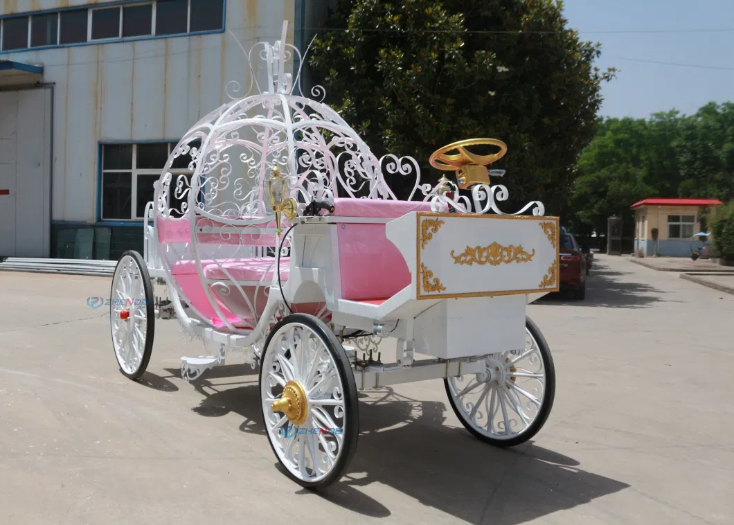 OEM Popular White Electric Cinderella Pumpkin Horse Carriage Wedding Cart for Whole Sale Accept Customized Style