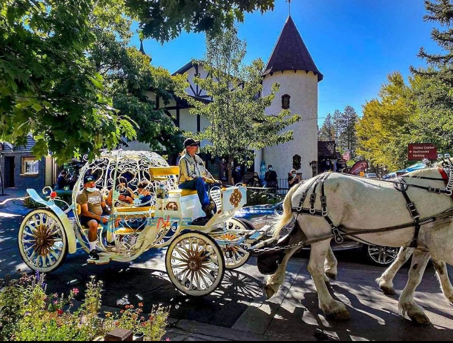 OEM Popular White Electric Cinderella Pumpkin Horse Carriage Wedding Cart for Whole Sale Accept Customized Style