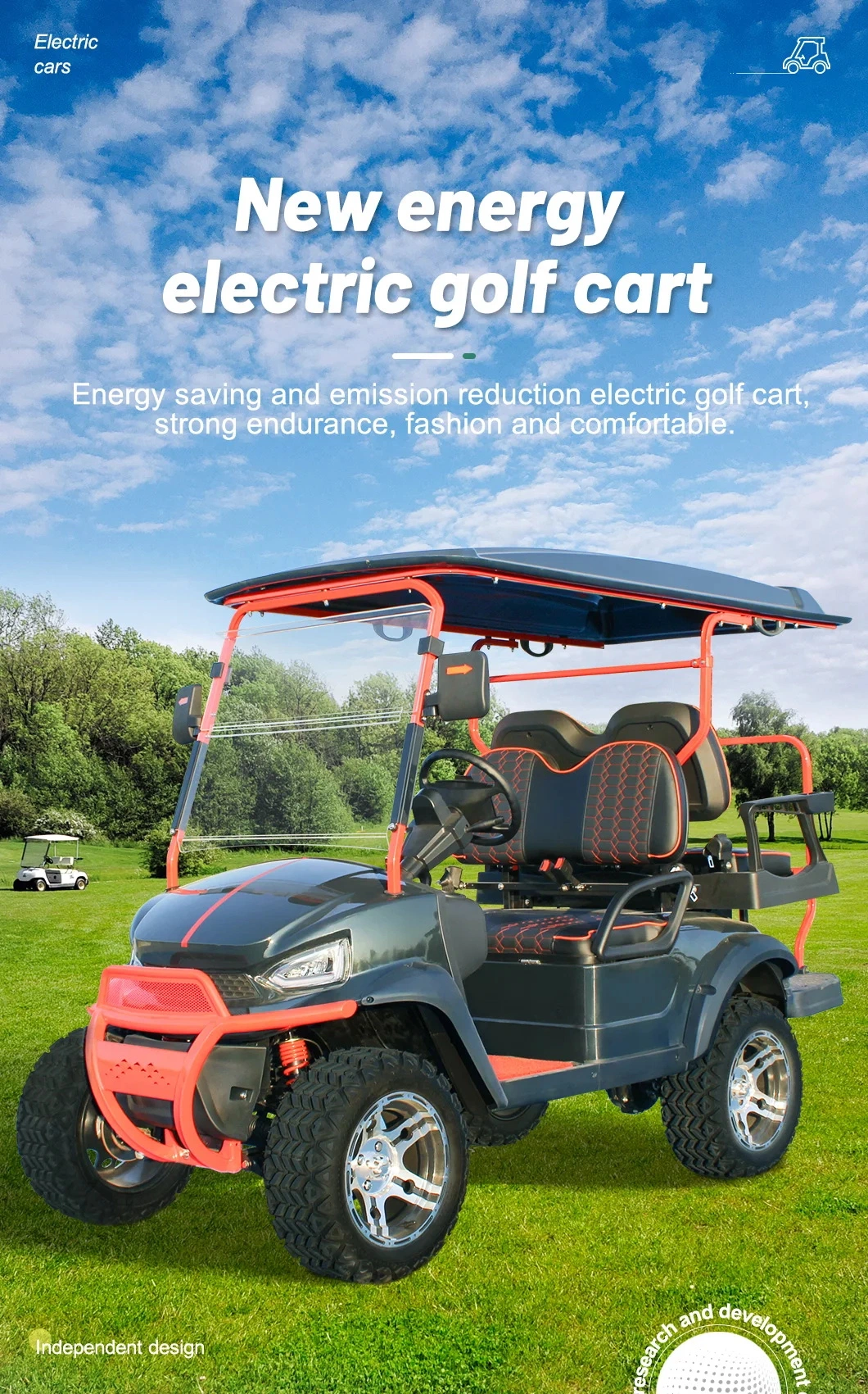 48V Lithium Battery 4 Seater Electric Hunting Lifted Golf Cart Buggy Golf Club Car New Vehicle