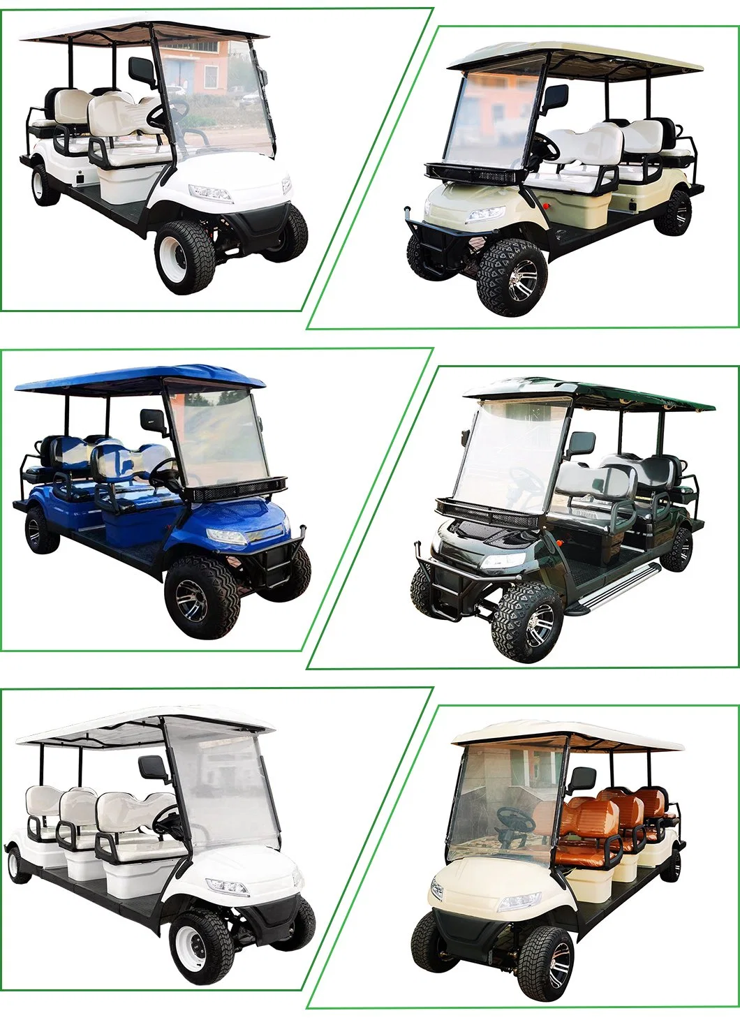 Electric Multifunctional 6+2-Seater Tourist Golf Cart From The Factory Supports Custom 2 4 6 8seats