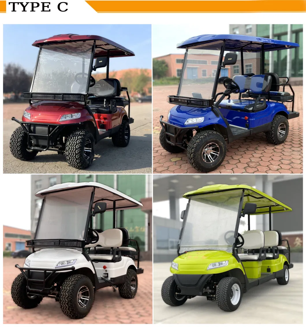 Luxury Electric Golf Cart, Classic Model, Solar Powered off-Road Vehicle, Tourist Car with 2-10 Seats, Customized