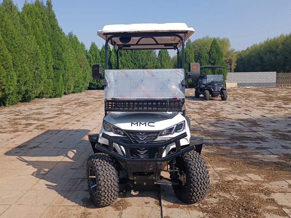 MMC New Lifted 48V Electric Golf Carts 2 Person Seats White off Road Golf Scooter 4 Wheel Lithium 4 Seat Solar Golf Cart