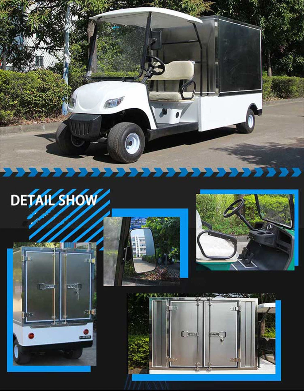 Battery Powered Utility Golf Cart 48V with Aluminum Box, 5 Horsepower