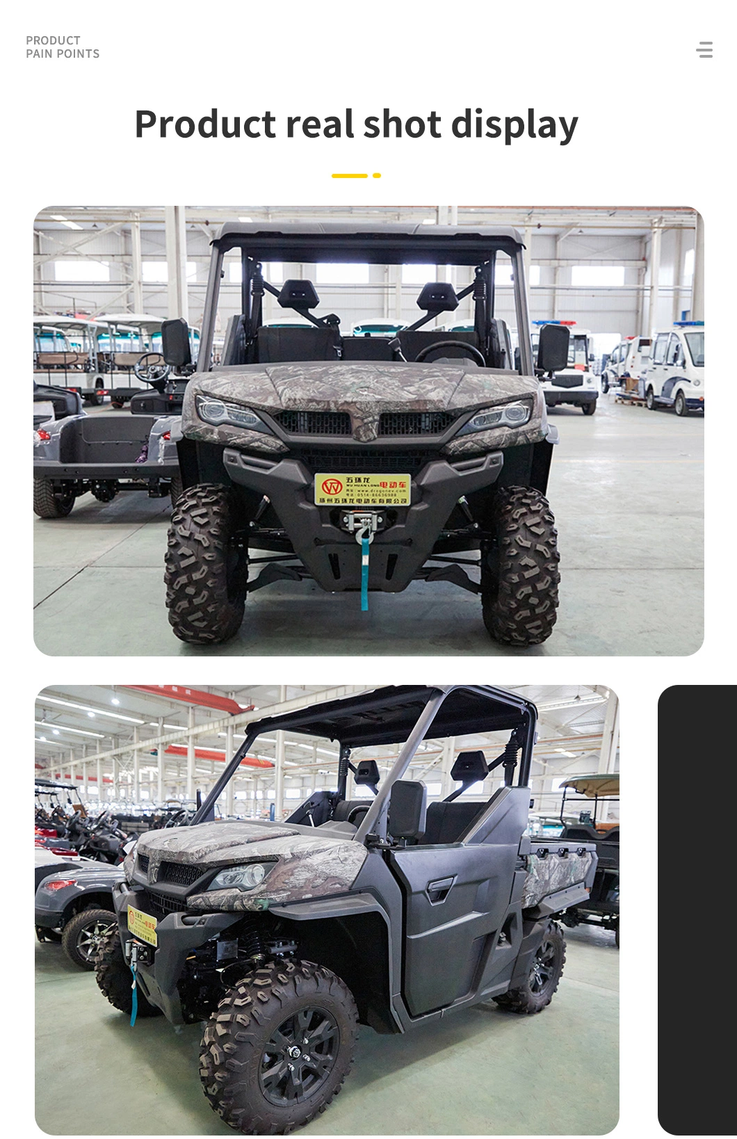 Durable off Road All-Terrian UTV Electric Utility Vehicle