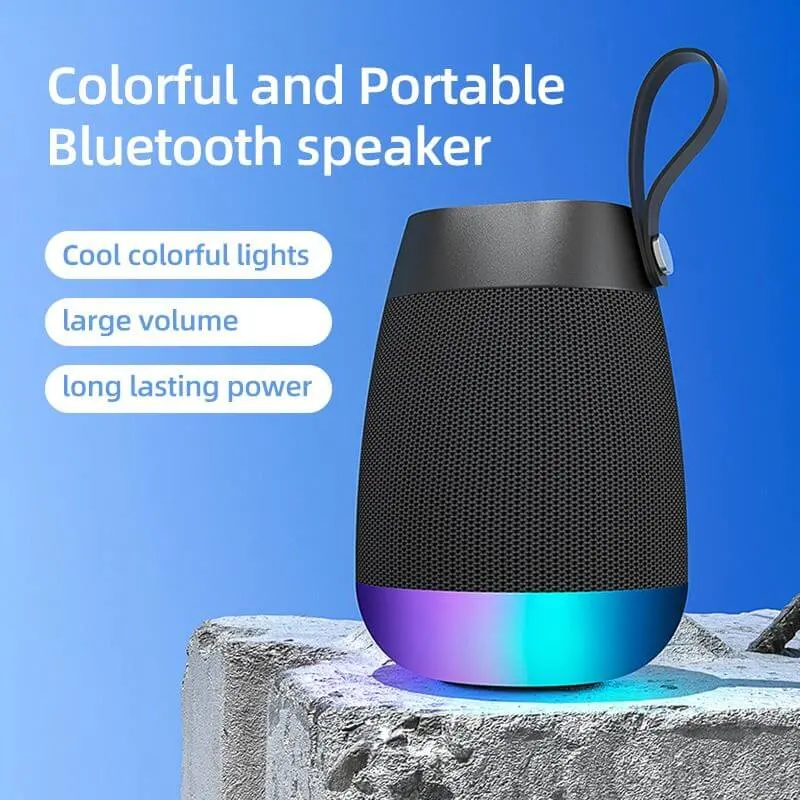 Bluetooth Speaker with RGB LED Light for Camping with Silicon handle