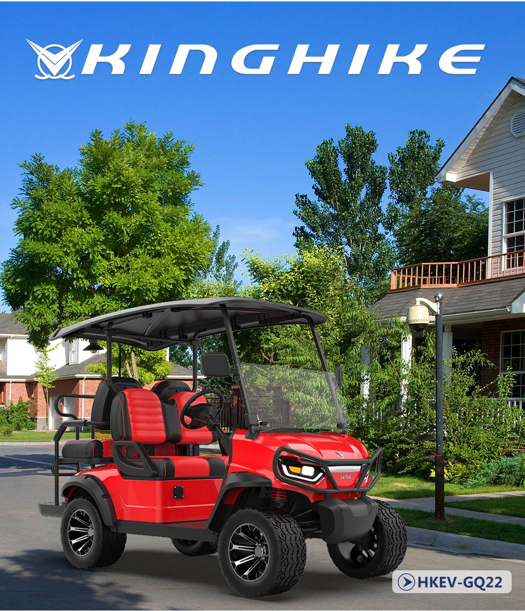 Applying Road-Vehicle Technology 2023 New Design CE Certification Lsv Kinghike Electric Golf Cart