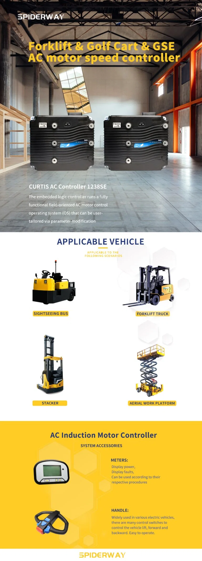 1268-5403 Sepex DC Motor Controller 48V 400A 0-5K for Curtis Electric Forklift