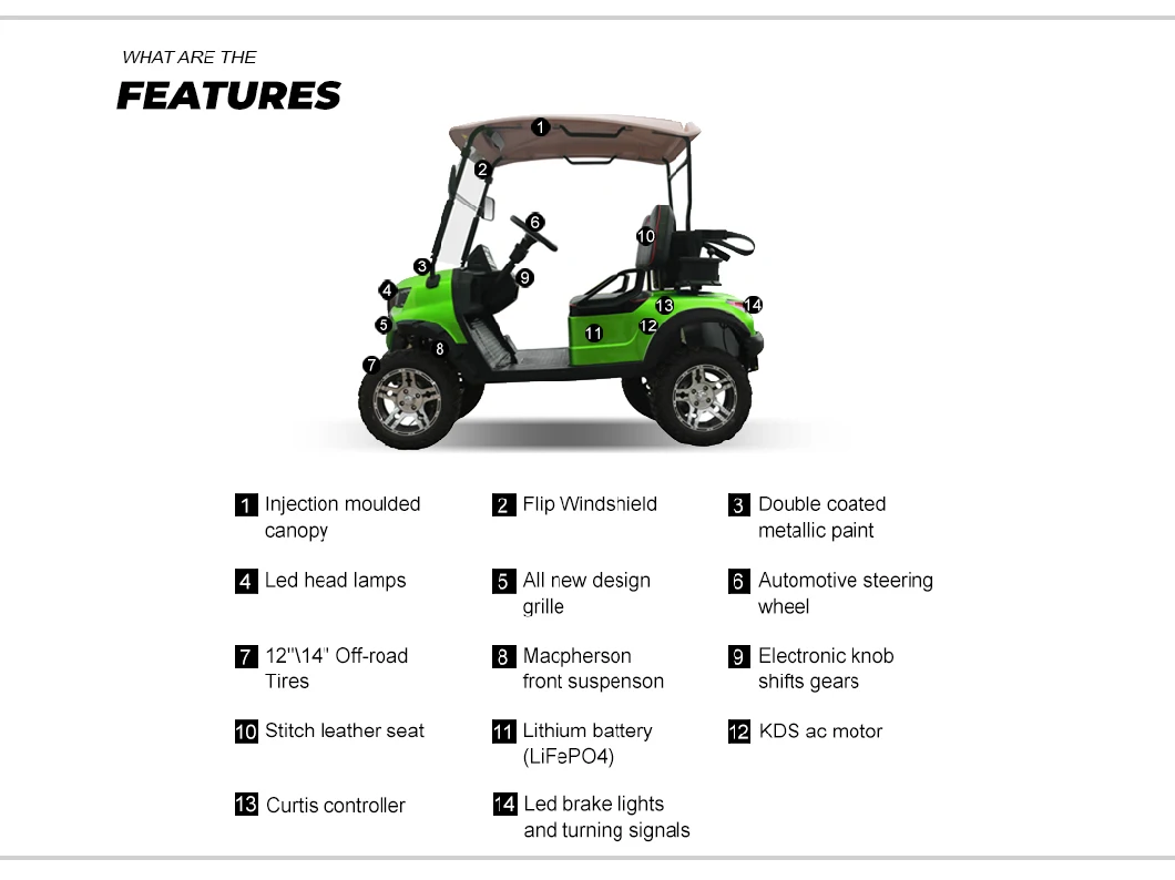 Hunting 2 Seats Forge H2 High-End Quality Golf Cart China Golf Buggy