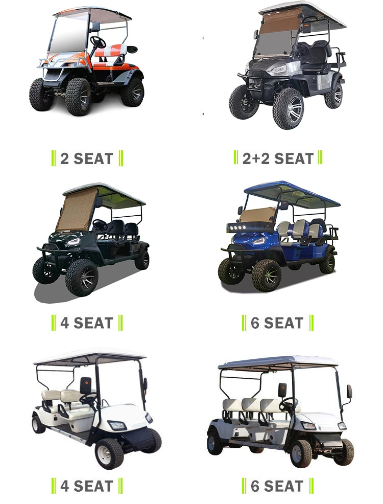 2-8 Seater Electric Powered Lifted Golf Car Utility Vehicle