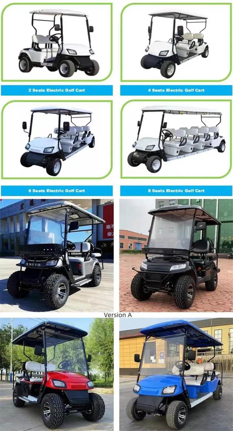 Blue Color Pattern Seat Very Powerful 72V AC System Lithium Motorised 4 6 Seater Lifted Electric Utility off Road Golf Buggy Car