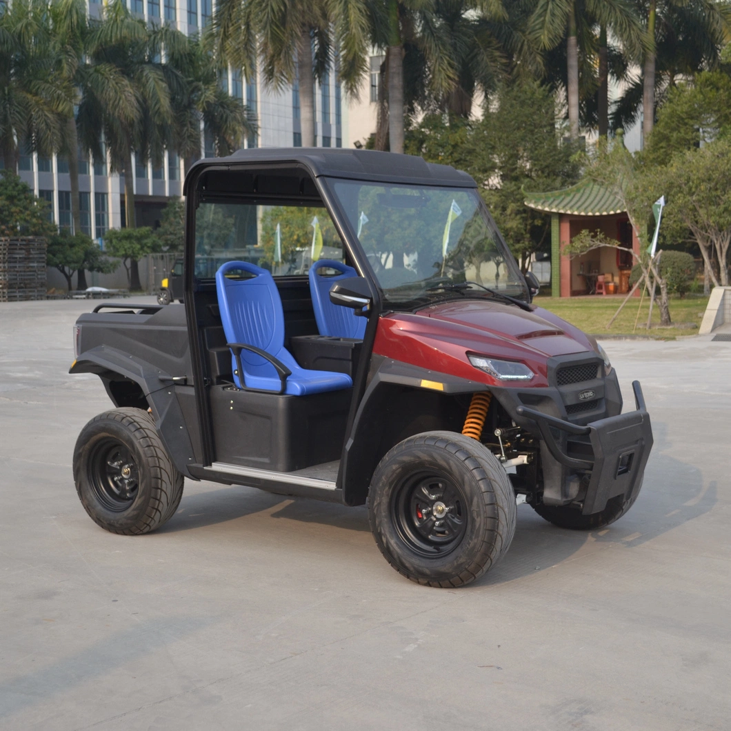 48V 5kw Battery Powered 2 Seaters Rwd Electric Utility Vehicle with Cargo Box