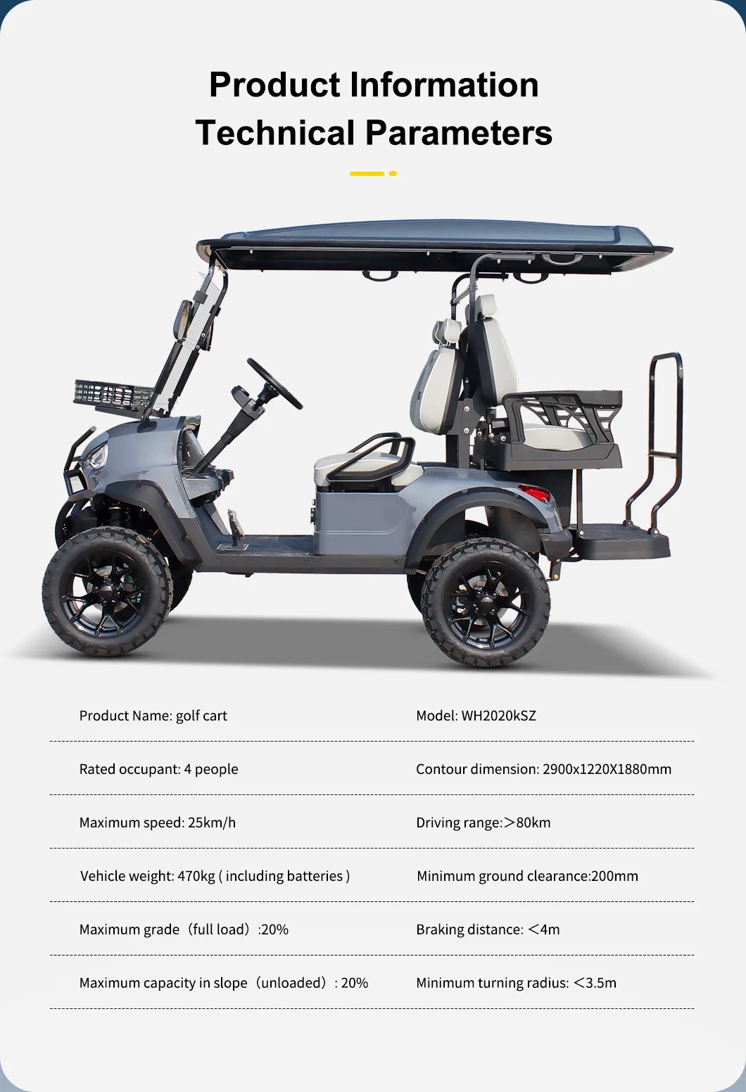 Four-Seater Lithium Battery Electric Personal Golf Cart Premium Golf Cart