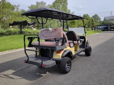 6 plazas Golf Car 6 persona Golf Cart para turistas 4 chasis de acero eléctrico de ruedas con carga
