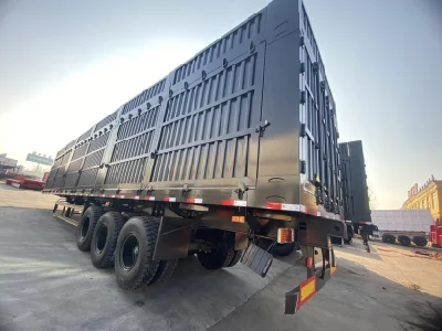 Dashan lado que gira Semi-remolque izquierda y derecha Autodescarga elevada Caja 60t/70t/80t100t Semi-remolque de servicio pesado
