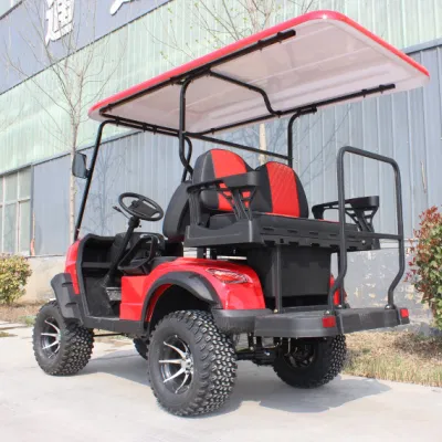 Fabricante chino mayorista de carritos de golf de caza de 2, 4, 6, 8, 10 asientos con batería de plomo/ácido/litio de 48V/60V/72V y una autonomía de 100/120 km.
