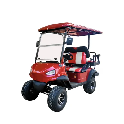 Nuevo diseño 48V 2+2 pasajeros Carros eléctricos 4 rueda 4 Asientos Sightseeing Bus Club coche eléctrico batería de litio Golf Buggy Carrito de caza Electric Club Golf Car