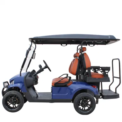 Asientos Flip Flop de alta potencia de 4 asientos con batería de litio Golf Electric Vehicle Street Legal Golf Cart
