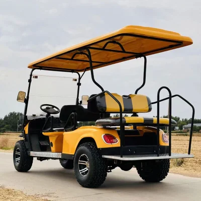 2024 Feiyueda 6 4 2 asientos Free Customized Color Street Legal eléctrico Amarillo Gulf Carts eléctrico Amarillo Golf Car
