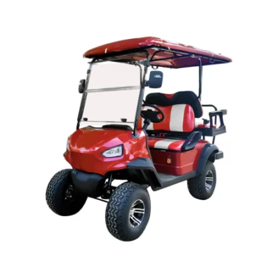 Nuevo diseño 48V 2+2 pasajeros Carros eléctricos 4 rueda 4 Asientos Sightseeing Bus Club coche eléctrico batería de litio Golf Buggy Carrito de caza Electric Club Golf Car