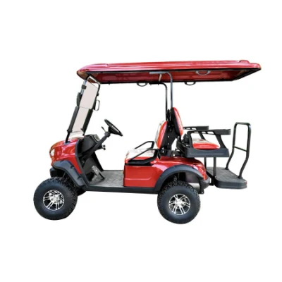 Nuevo diseño 48V 2+2 pasajeros Carros eléctricos 4 rueda 4 Asientos Sightseeing Bus Club coche eléctrico batería de litio Golf Buggy Carrito de caza Electric Club Golf Car