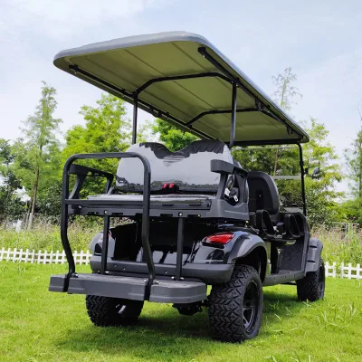 La CE aprobó 4 personas Carrito de golf eléctrico con llantas paragolpes delantero y cesta delantera de caza para la venta de coche eléctrico
