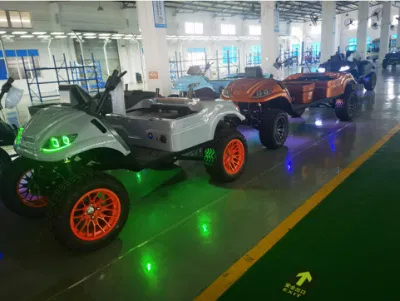 OEM Mayorista 6 asientos eléctrico utilidad Golf Carro levantado Golf Cart 4 freno de disco de rueda 10 pulgadas TFT IP66 CarPlay Mostrar carrito de golf
